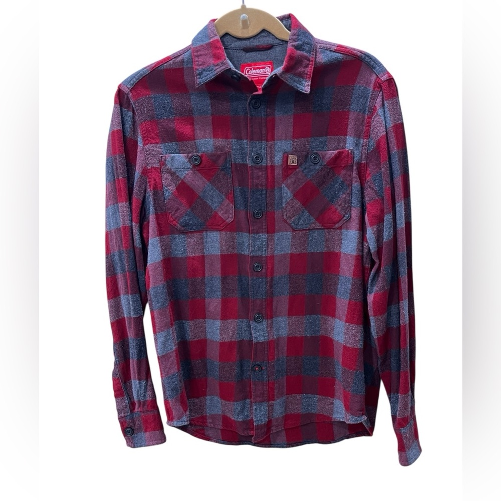 Grunge plaid flannel Coleman outdoor layering button down shirt-S